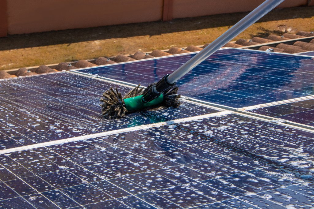 Solar panel cleaning